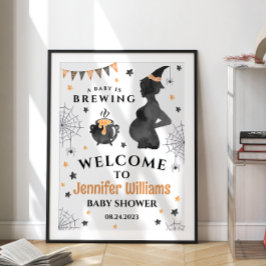 Baby bringar Halloween-välkomstskylten för babydus Poster