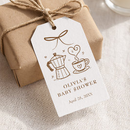 Baby bringar kaffets favorittagg presentetikett