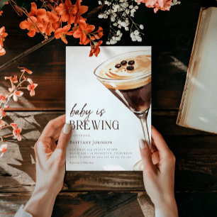 Baby brinner Espresso Martini Baby Shower Inbjudningar