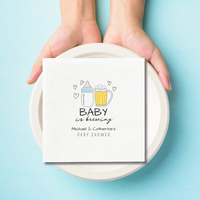 Baby brinner Flaska Beer Glass Baby Shower Pappersservett (Skapare uppladdad)