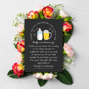 Baby brinner Flaska Beer Glass Baby Shower Tack Kort
