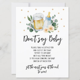 Baby brinner grey, säg inte Baby Game Inbjudningar