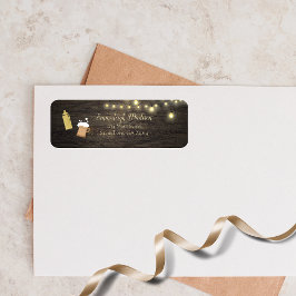 Baby brinner Guld babyskor Returadress Etikett