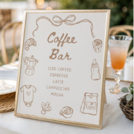 Baby brinner Hand plockade babyskor Kaffe Pub Poster