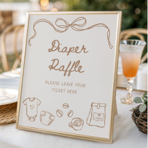Baby brinner Hand plockade Diaper Raffle Poster