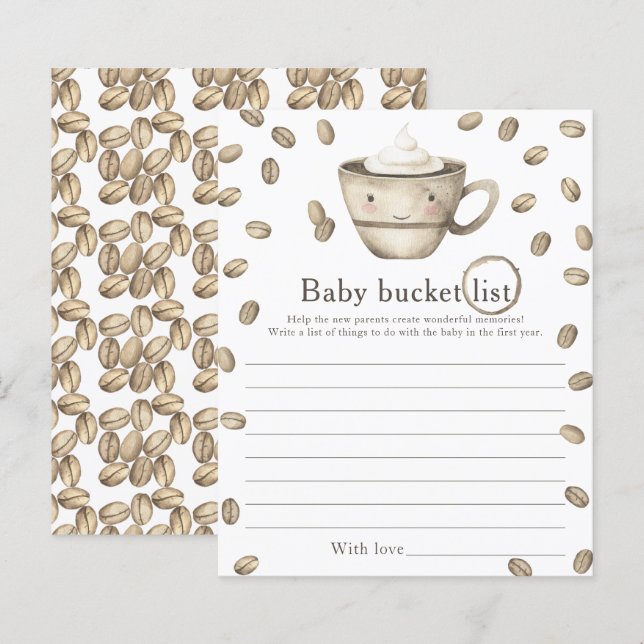 Baby brinner kaffe - Baby bucket-lista (Fram/baksida)