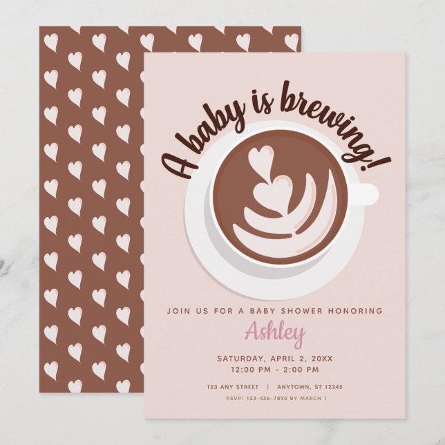 Baby brinner kaffe Brunch Baby Shower Sprinkle Inbjudningar (Fram/baksida)
