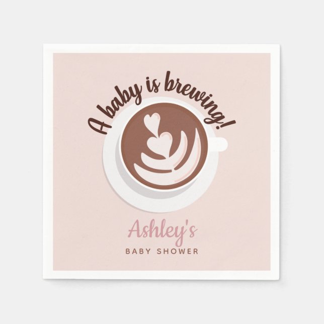 Baby brinner kaffe Brunch Baby Shower Sprinkle Pappersservett (Framsidan)