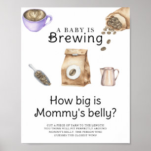 Baby brinner kaffe Hur stort är mamma? Poster