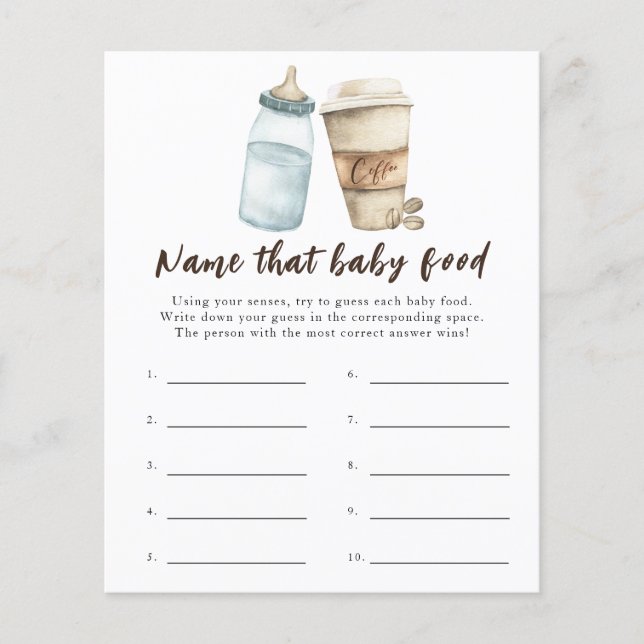 Baby brinner kaffe - Namn som livsmedel från baby (Framsida)