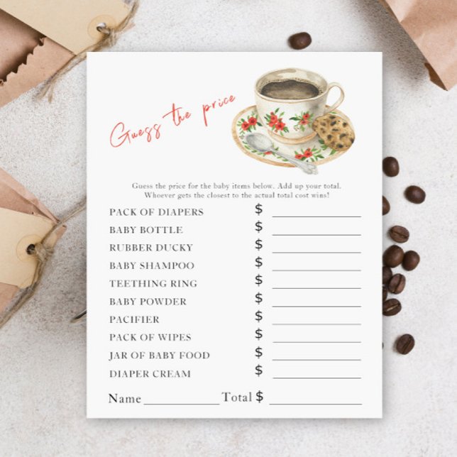Baby brinner kaffe - Prist gissningsspel (Skapare uppladdad)