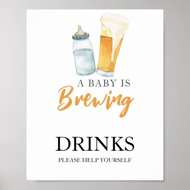 Baby brinner öl Drinks Poster (Framsidan)