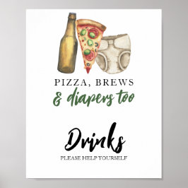 Baby brinner öl Drinks Poster