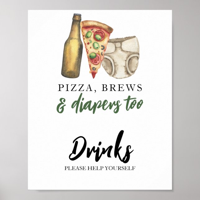 Baby brinner öl Drinks Poster (Framsidan)