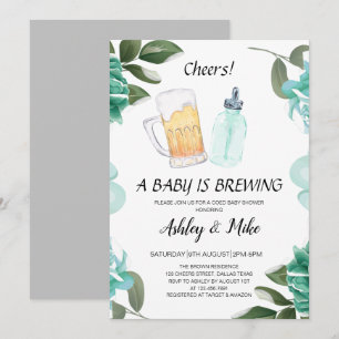 Baby brinner Öl och Cheers Coed Baby Shower Inbjudningar