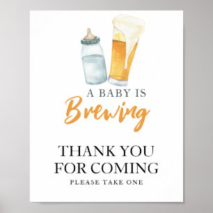 Baby brinner öl Tack för att du kom Poster