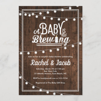 Baby brinner Rustic Baby Shower Inbjudningar