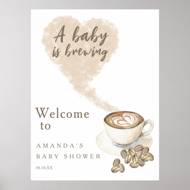 Baby brinner Välkomstkaffebabyduschen party Poster (Framsidan)