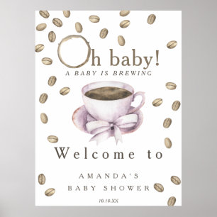 Baby brinner Välkomstkaffebabyduschen party Poster