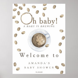 Baby brinner Välkomstkaffebabyduschen party Poster