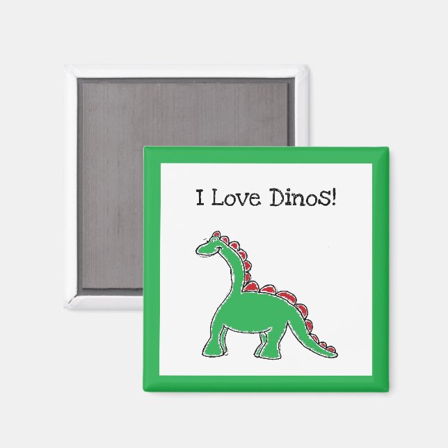 Baby Brontosaurus Tecknad Dinosaur-redskap Magnet (Front/Back)
