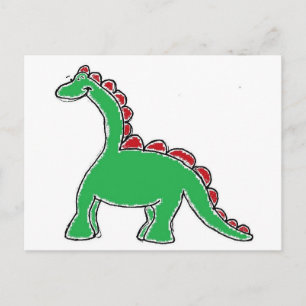 Baby Brontosaurus Tecknad Dinosaur-redskap Vykort