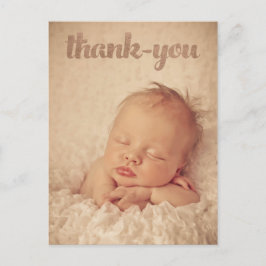 Baby Bronze Tack Birth Anouncement Photo Vykort