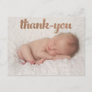Baby Bronze Tack Birth Anouncement Photo Vykort