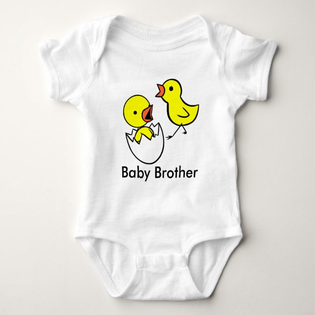 "Baby Brother" Cute Little Chickens Infant Shirt Tee Shirt (Framsida)