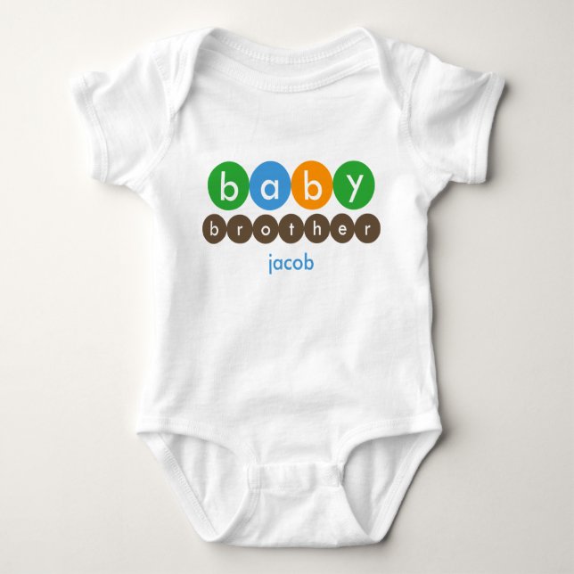 Baby Brother Dots Personlig T Shirt (Framsida)