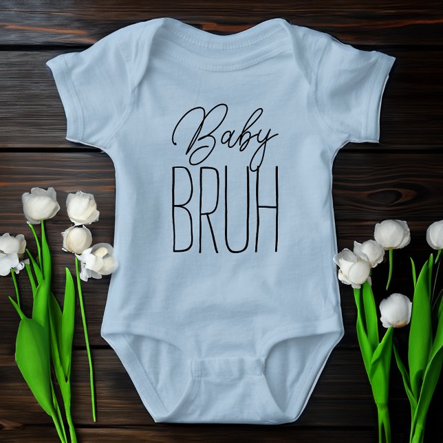 Baby Bruh Funny Little Brother Quote T Shirt (baby bruh funny baby boy outfit baby shower)
