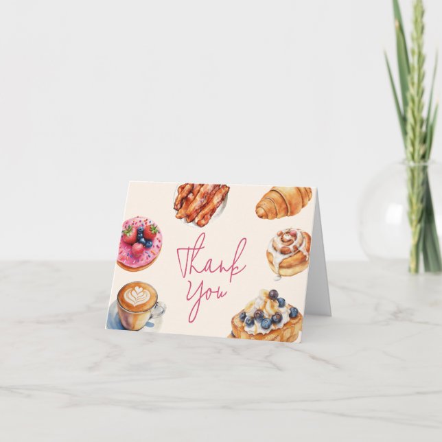 Baby Brunch Bread Pastries Baby Shower Tack Kort (Framsida)