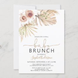 Baby Brunch Pampas Grass Boho Baby Shower Inbjudningar