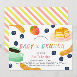 Baby & Brunch Pancake Coffee Berry Baby Shower Inbjudningar