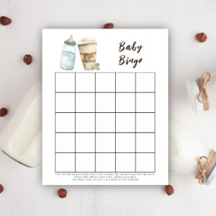 Baby brygger kaffe Baby shower bingo spel