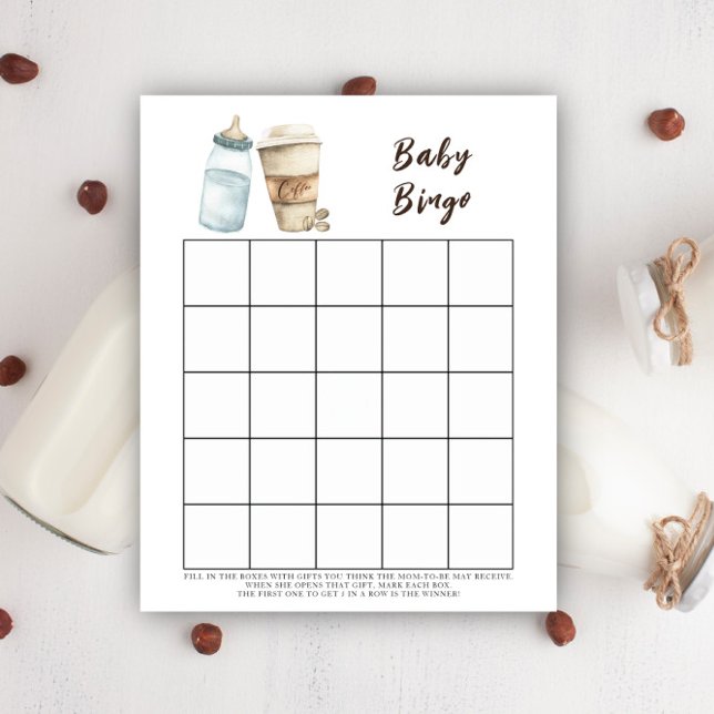 Baby brygger kaffe Baby shower bingo spel (Skapare uppladdad)