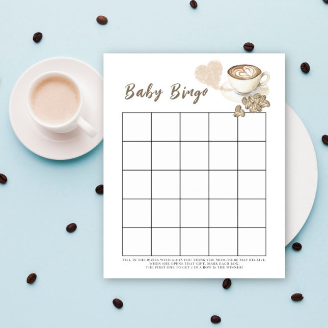 Baby brygger kaffe Baby shower bingo spel (Skapare uppladdad)