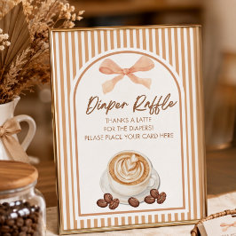 Baby brygger kaffe Baby Shower Blöja Lotteri Poster