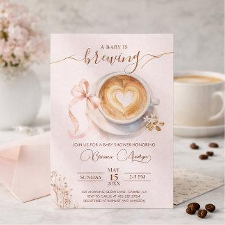 Baby brygger kaffe Baby Shower Inbjudningar