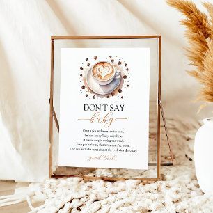 Baby brygger kaffe Baby Shower Lek Poster