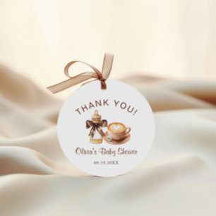 Baby brygger kaffe Baby Shower Tack Gåvor Etiketter