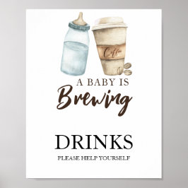 Baby brygger kaffe Drinks Poster