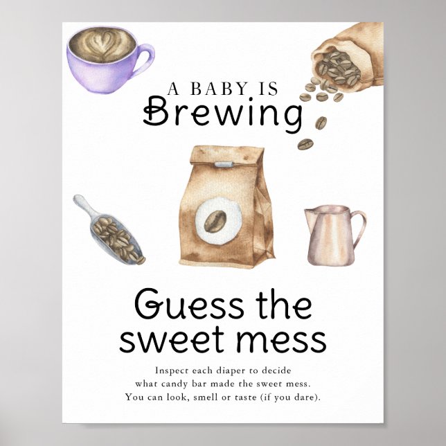 Baby brygger kaffe Gissa den söta  Poster (Framsidan)