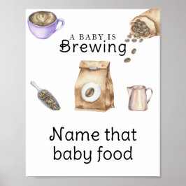 Baby brygger kaffe - Gissa det baby-matnamnet Poster
