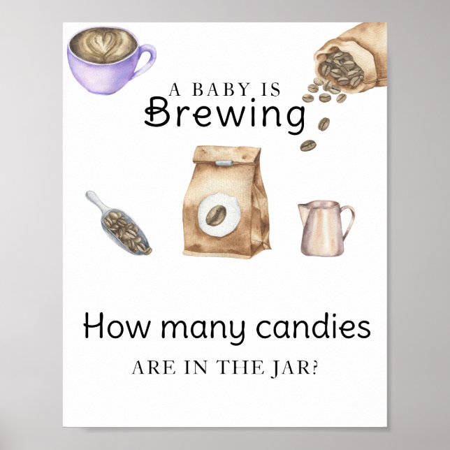 Baby brygger kaffe Hur många godisar Poster (Framsidan)