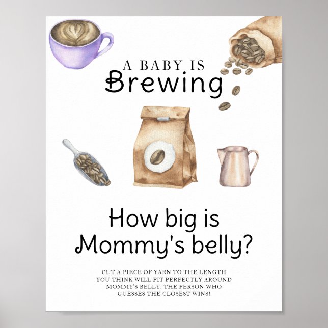 Baby brygger kaffe Hur stor är mammans mage Poster (Framsidan)