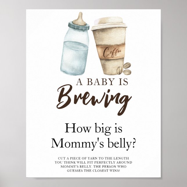 Baby brygger kaffe Hur stor är mammans mage Poster (Framsidan)