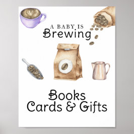Baby brygger kaffe Kort och presenter baby shower Poster