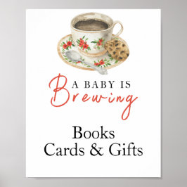 Baby brygger kaffe Kort och presenter baby shower Poster