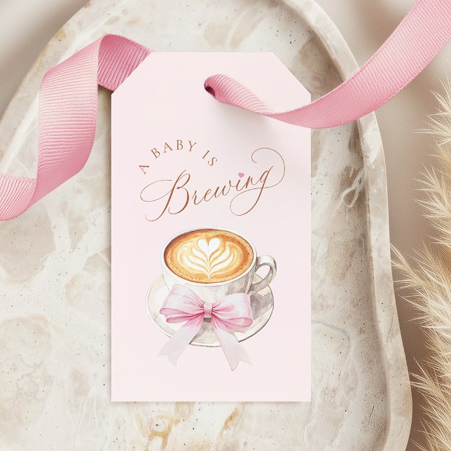 Baby brygger kaffefavorit-taggar presentetikett (Skapare uppladdad)